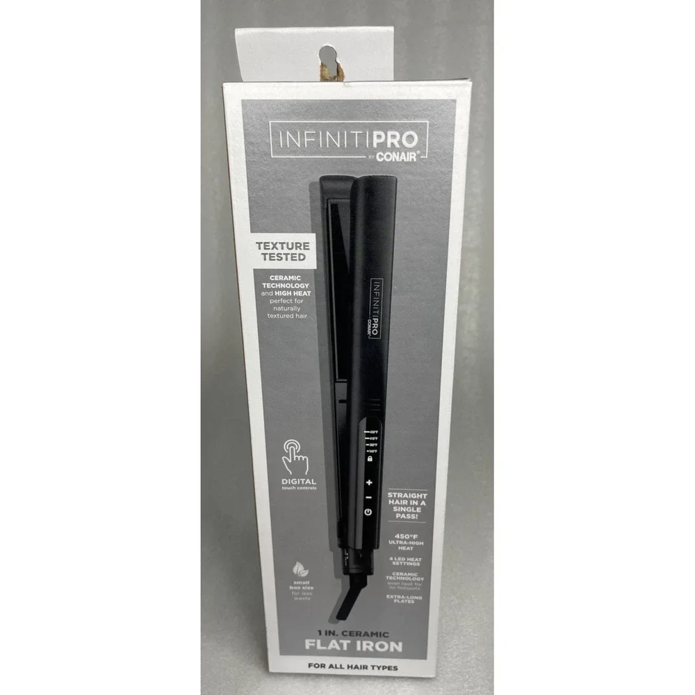 INFINITIPRO by CONAIR 1 Inch Ceramic Flat Iron Digital Touch Controls NEW In BOX